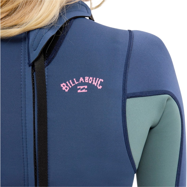 2026 Billabong Womens Synergy 2mm Back Zip Shorty Wetsuit ABJW500116 - Stormy Blue